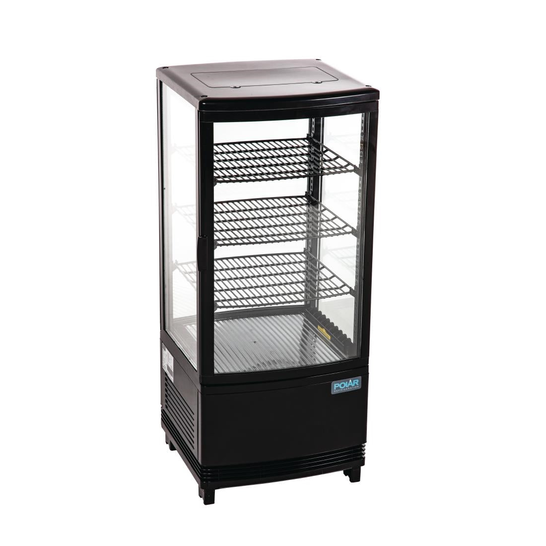 Polar C-Series Energy Efficient Curved Door Display Fridge Black 86Ltr