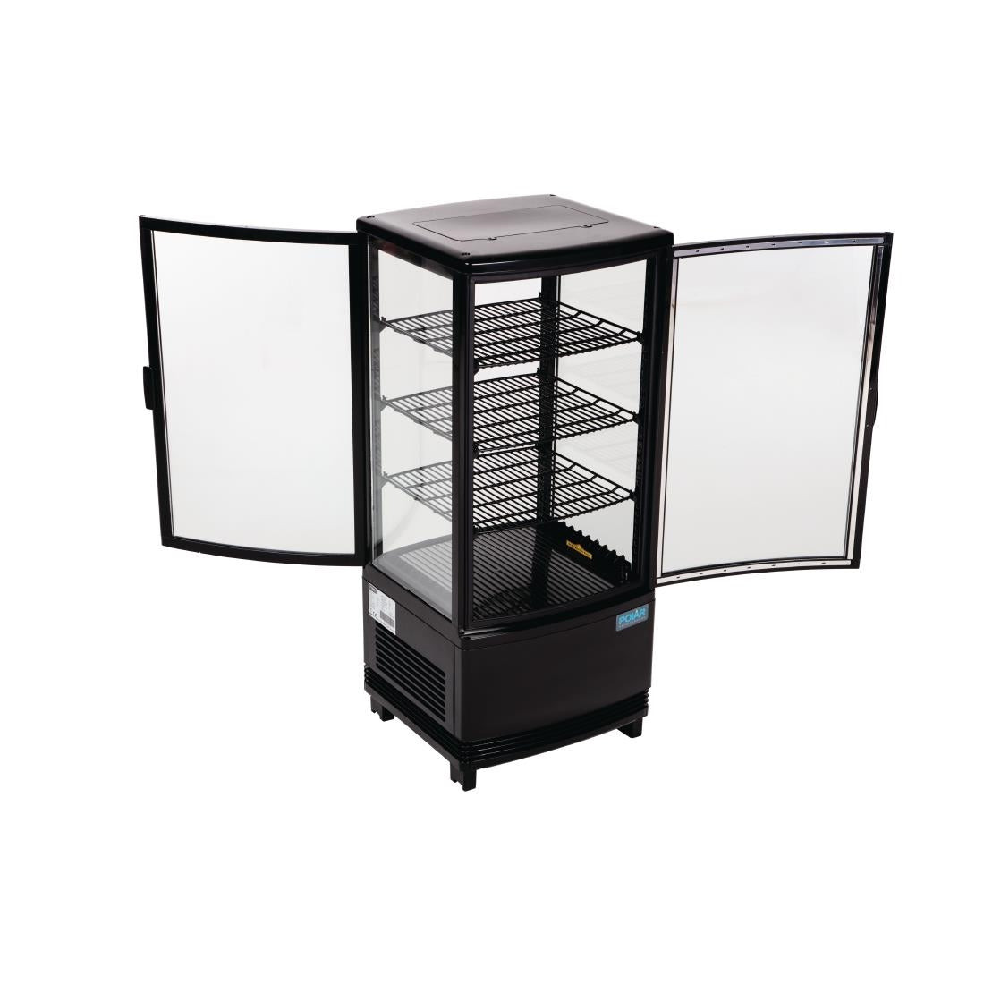 Polar C-Series Energy Efficient Curved Door Display Fridge Black 86Ltr