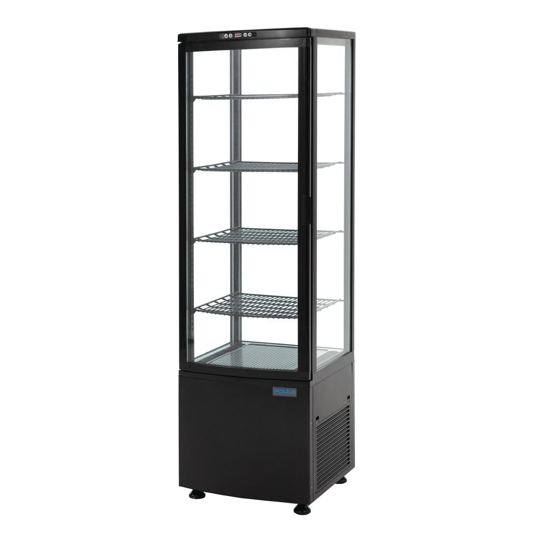 Polar C-Series Energy Efficient Curved Door Display Fridge Black 235Ltr