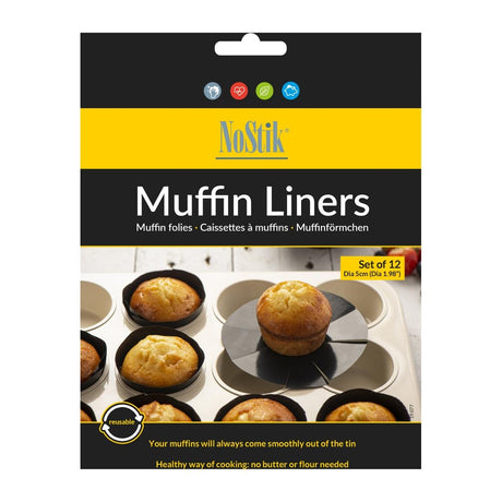 NoStik Reusable Muffin Liners 500mm (12 pack)