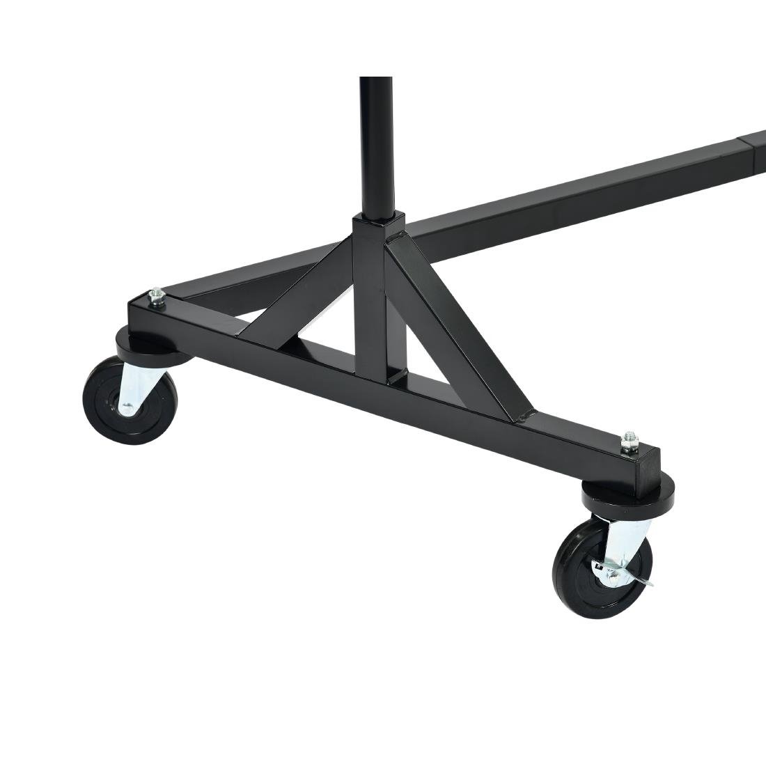 Black and Chrome Garment Rail with 20 Grey Hangers