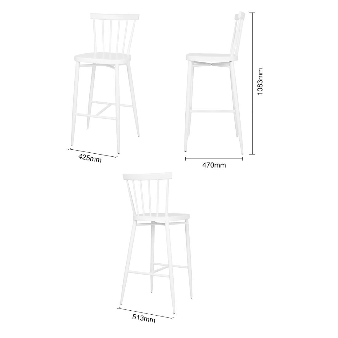 Bolero Windsor Aluminium White High Stools (2 Pack)