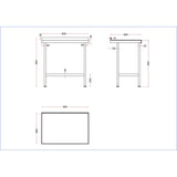 Vogue Stainless Steel Wall Table with Upstand 900mm