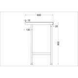 Vogue Stainless Steel Wall Table with Upstand 900mm