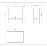 Vogue Stainless Steel Wall Table with Upstand 1200mm