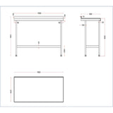 Vogue Stainless Steel Wall Table with Upstand 1500mm