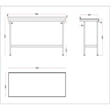 Vogue Stainless Steel Wall Table with Upstand 1800mm