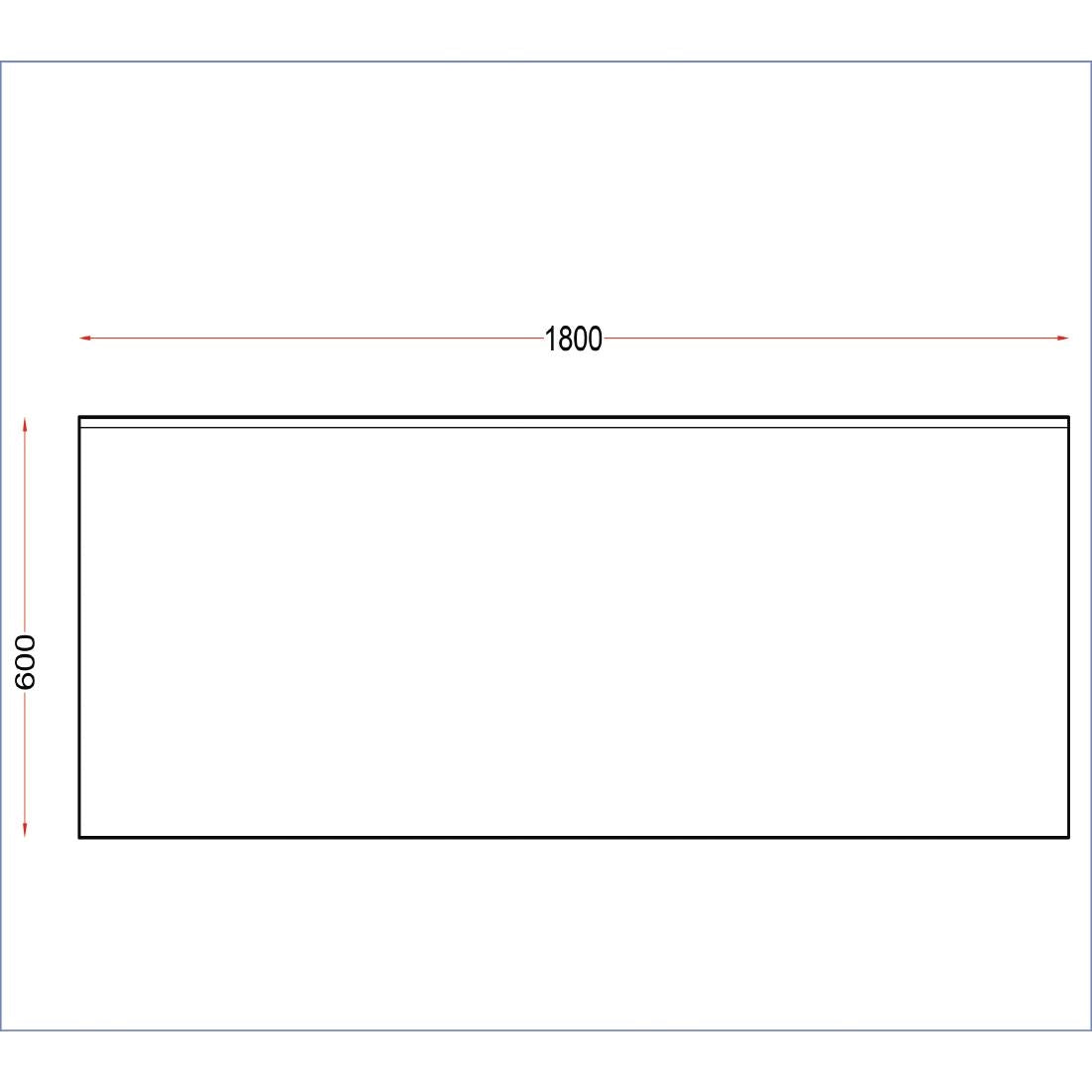 Vogue Stainless Steel Wall Table with Upstand 1800mm