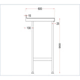 Vogue Stainless Steel Wall Table with Upstand 1800mm