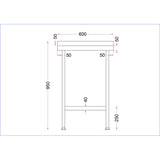 Vogue Stainless Steel Wall Table with Upstand 600mm