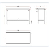 Vogue Stainless Wall Table with Upstand 1800mm