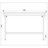 Vogue Stainless Wall Table with Upstand 1800mm