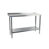 Vogue Stainless Steel Wall Table with Upstand 600mm