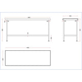 Vogue Stainless Steel Centre Table 1800mm