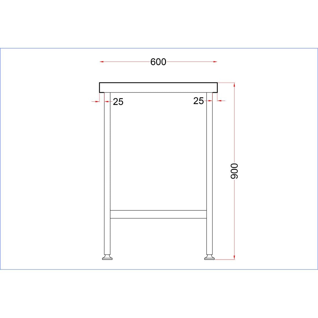 Vogue Stainless Steel Centre Table 1800mm