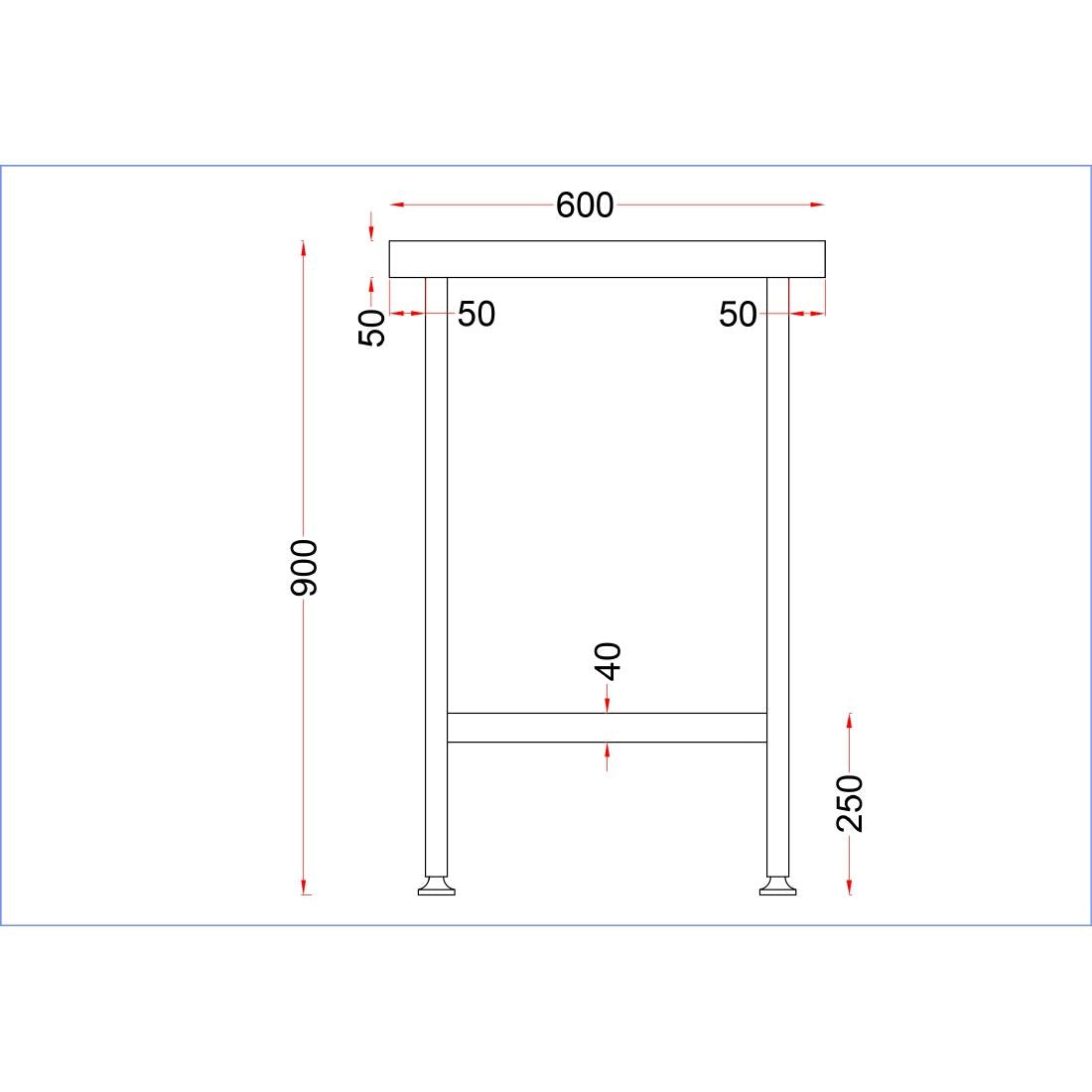 Vogue Stainless Steel Centre Table 600mm