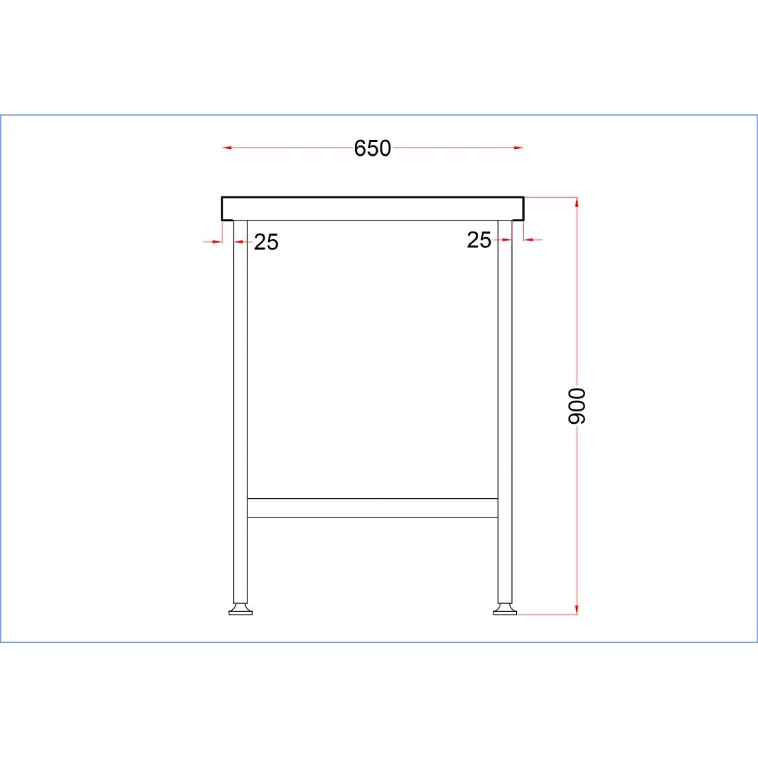 Vogue Stainless Steel Centre Table 600mm