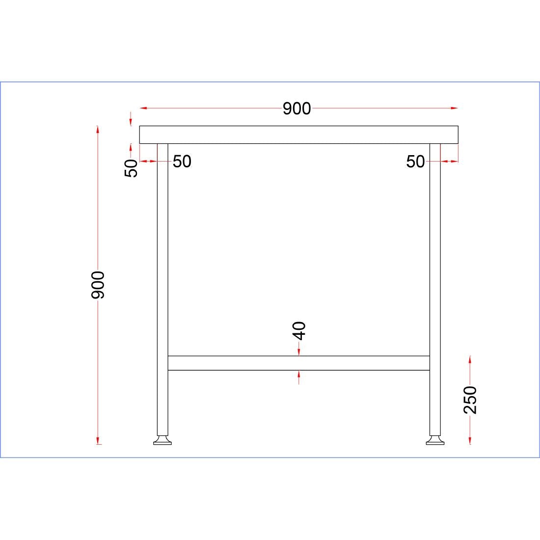 Vogue Stainless Steel Centre Table 900mm