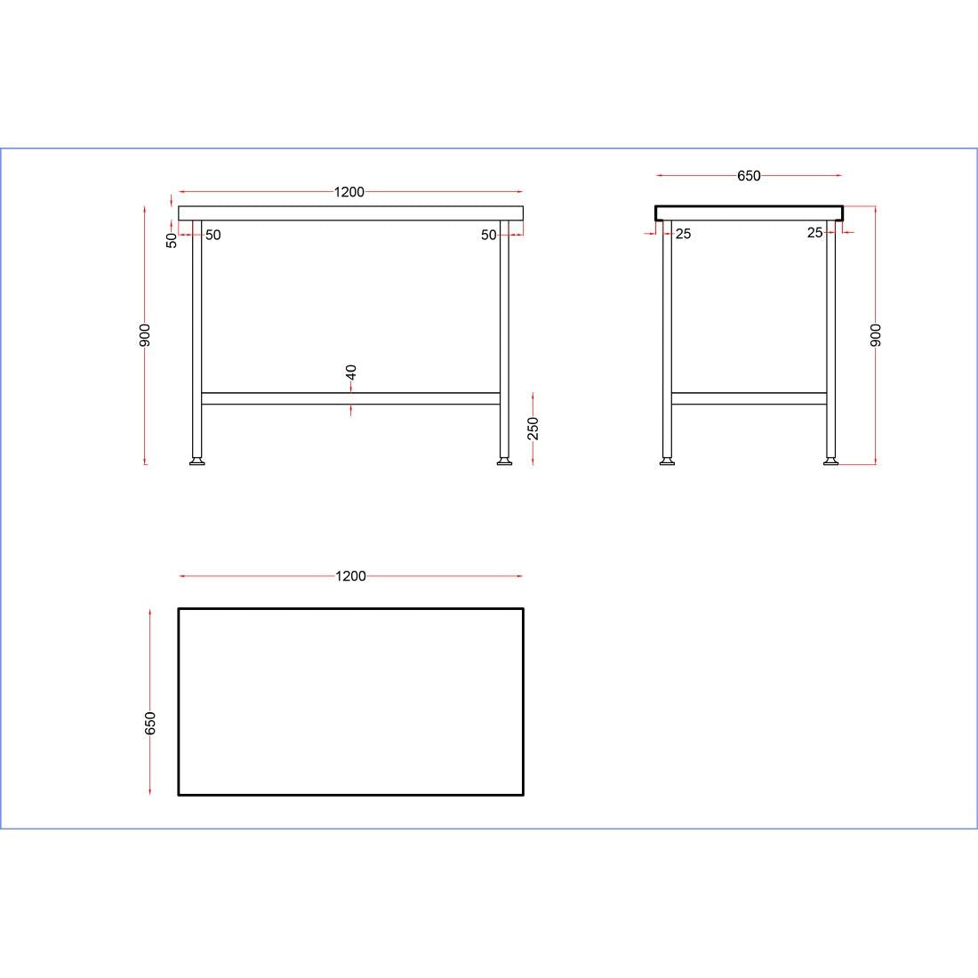 Vogue Stainless Steel Centre Table 1200mm