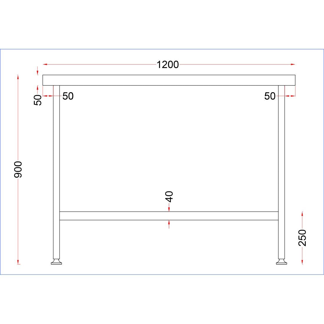 Vogue Stainless Steel Centre Table 1200mm
