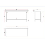 Vogue Stainless Steel Centre Table 1800mm