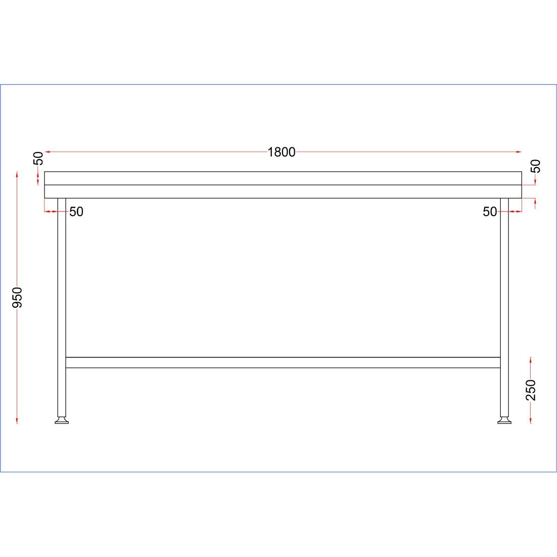 Vogue Stainless Steel Centre Table 1800mm