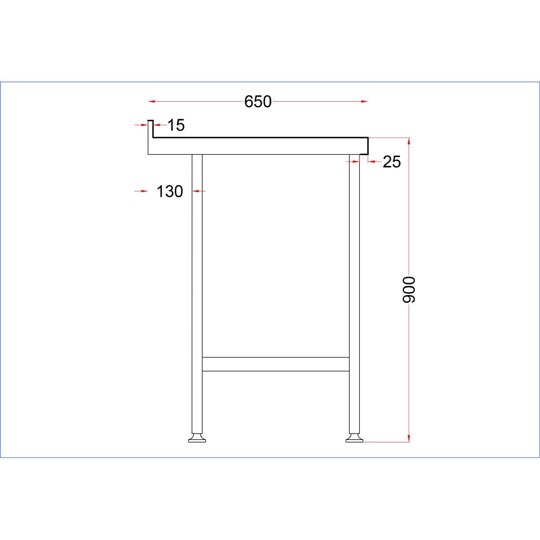 Vogue Stainless Steel Centre Table 1800mm