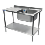 Vogue Fully Assembled Stainless Steel Left Hand Drainer 1500mm