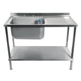 Vogue Fully Assembled Stainless Steel Sink Right Hand Drainer 1000mm