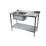Vogue Fully Assembled Stainless Steel Sink Right Hand Drainer 1200mm