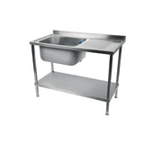 Vogue Fully Assembled Stainless Steel Sink Right Hand Drainer 1000mm