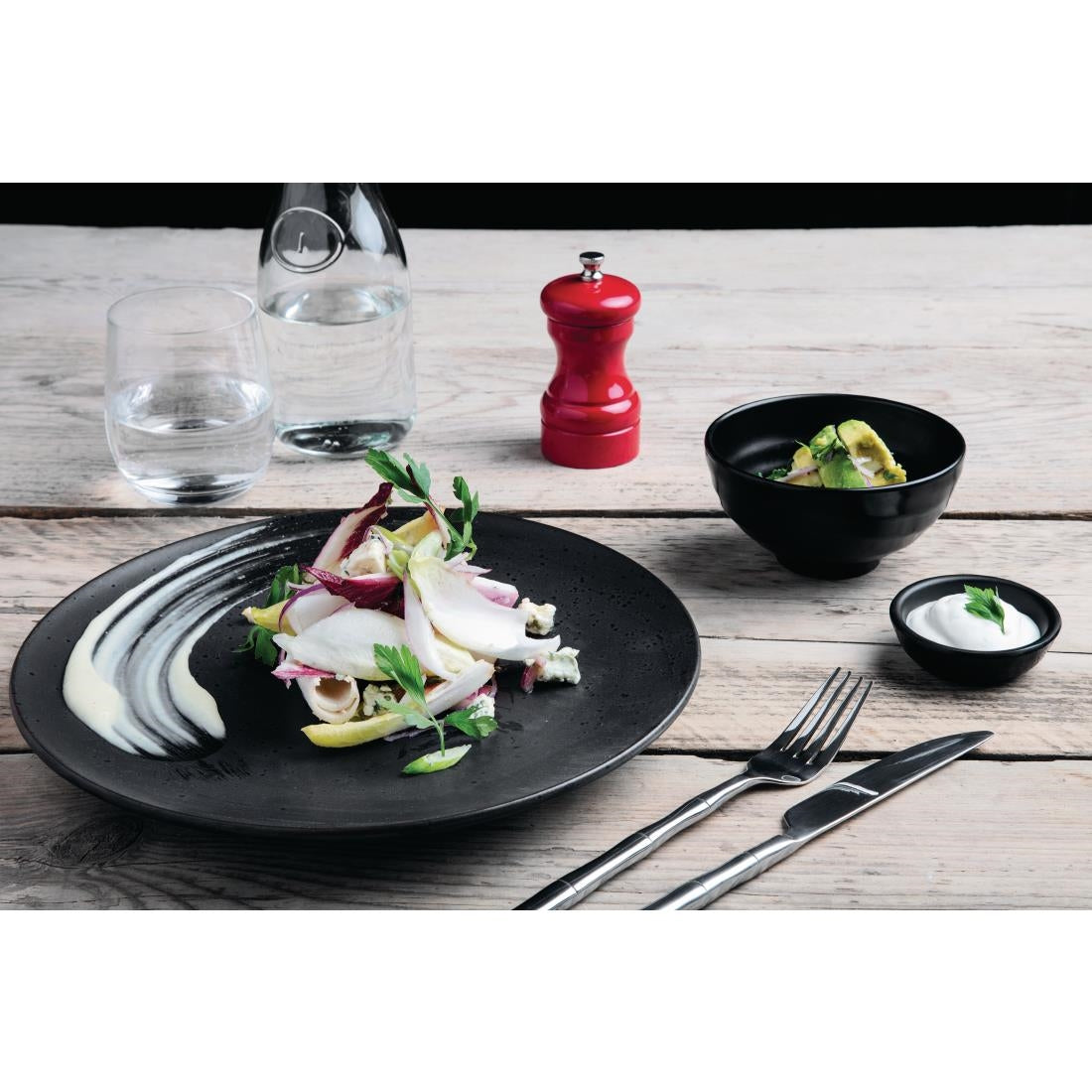Olympia Kristallon Fusion Melamine Rice Bowls Black 120mm (6 Pack)