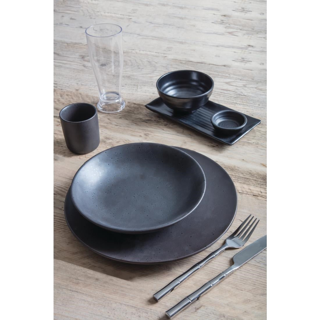 Olympia Kristallon Fusion Melamine Rice Bowls Black 120mm (6 Pack)