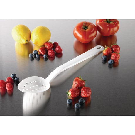 Matfer Bourgeat Exoglass Perforated Serving Spoon White 13"