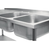 Vogue Fully Assembled Stainless Steel Sink Left Hand Drainer 1500mm