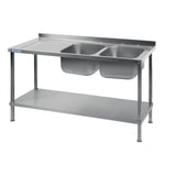 Vogue Fully Assembled Stainless Steel Sink Left Hand Drainer 1500mm