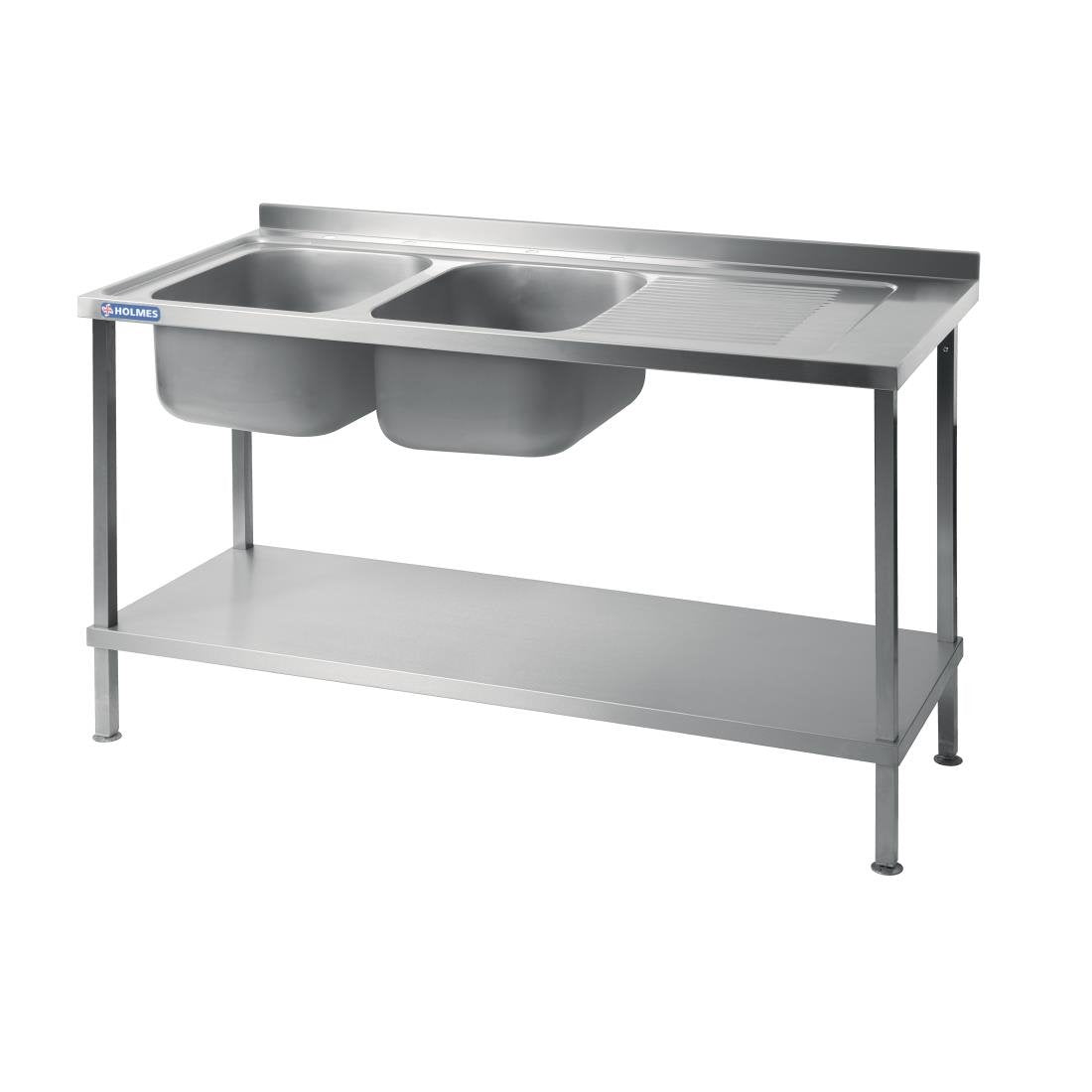 Vogue Fully Assembled Stainless Steel Sink Right Hand Drainer 1800mm