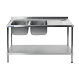Vogue Fully Assembled Stainless Steel Sink Right Hand Drainer 1500mm