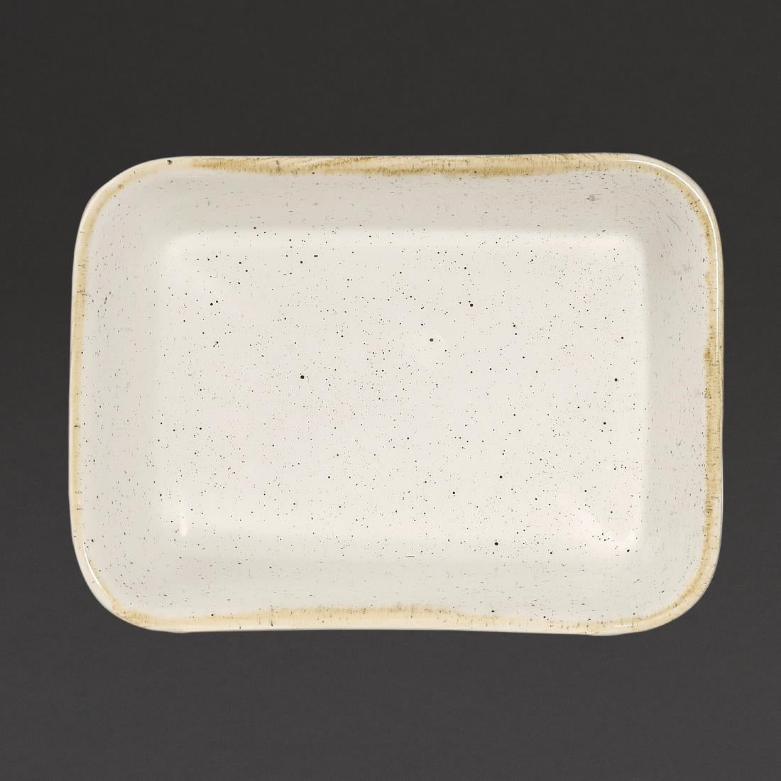 Churchill Stonecast Deep Rectangular Dishes Barley White 160mm (12 Pack)
