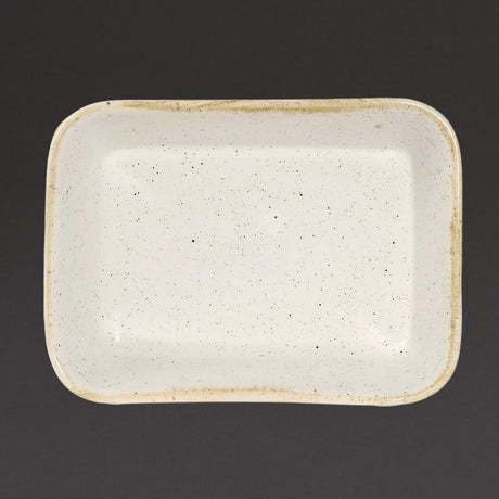 Churchill Stonecast Deep Rectangular Dishes Barley White 160mm (12 Pack)