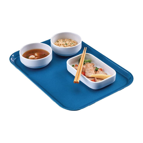 Cambro EpicTread Fibreglass Rectangular Non-Slip Tray Blue 350mm