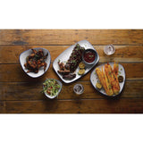 Churchill Stonecast Hints Oblong Plates Indigo Blue 355mm (6 Pack)