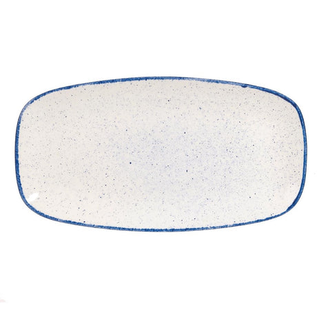 Churchill Stonecast Hints Rectangular Plates Indigo Blue 355mm (6 Pack)