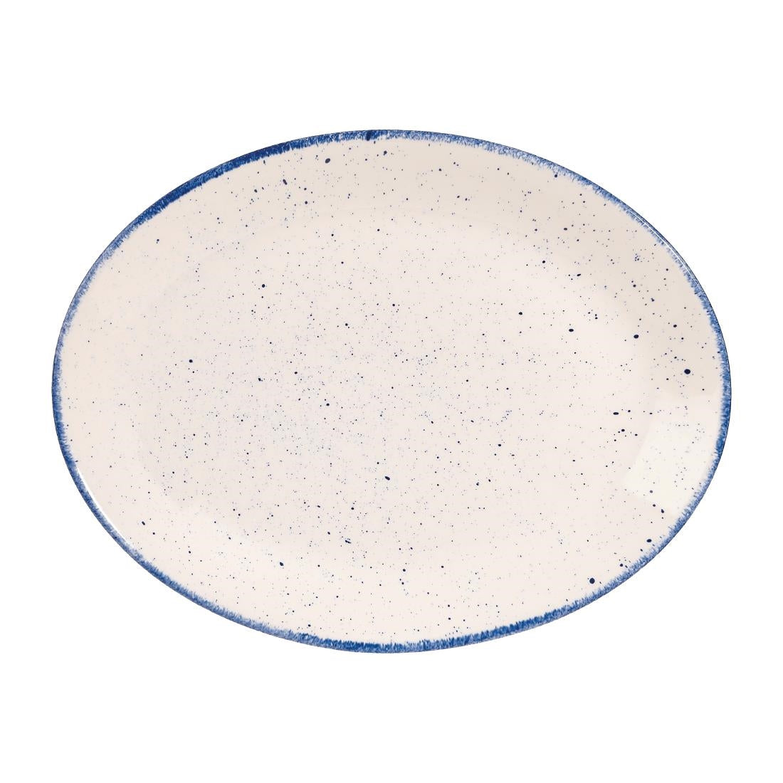 Churchill Stonecast Hints Oval Plates Indigo Blue 305mm (12 Pack)