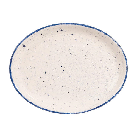Churchill Stonecast Hints Oval Plates Indigo Blue 254mm (12 Pack)