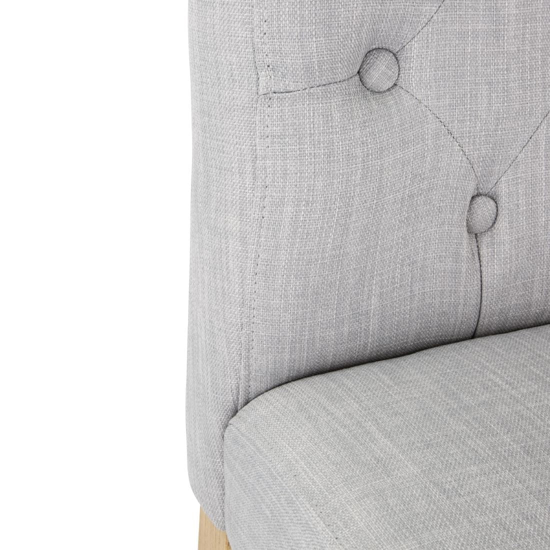 Bolero Chiswick Button Dining Chairs French Grey (2 pack)