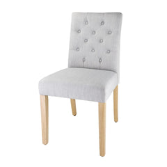 Bolero Chiswick Button Dining Chairs French Grey (2 pack)