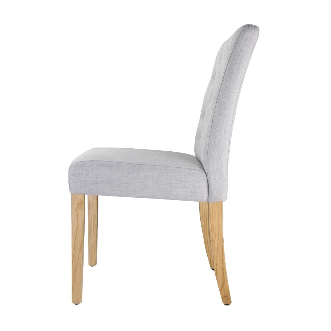 Bolero Chiswick Button Dining Chairs French Grey (2 pack)