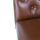Bolero Chiswick Button Dining Chairs Tan Leather (2 pack)