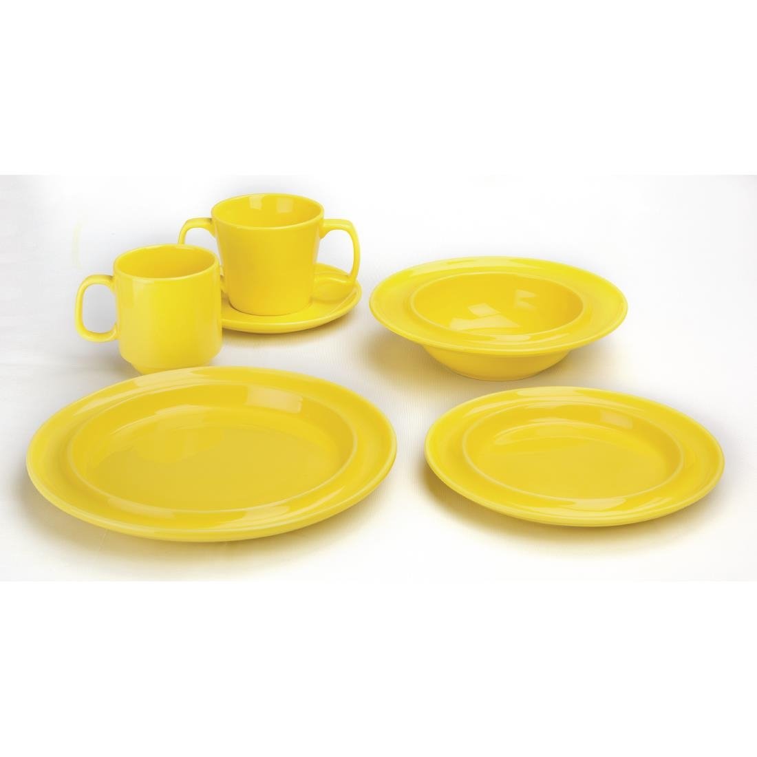 Olympia Heritage Raised Rim Plates Yellow 203mm (4 Pack)